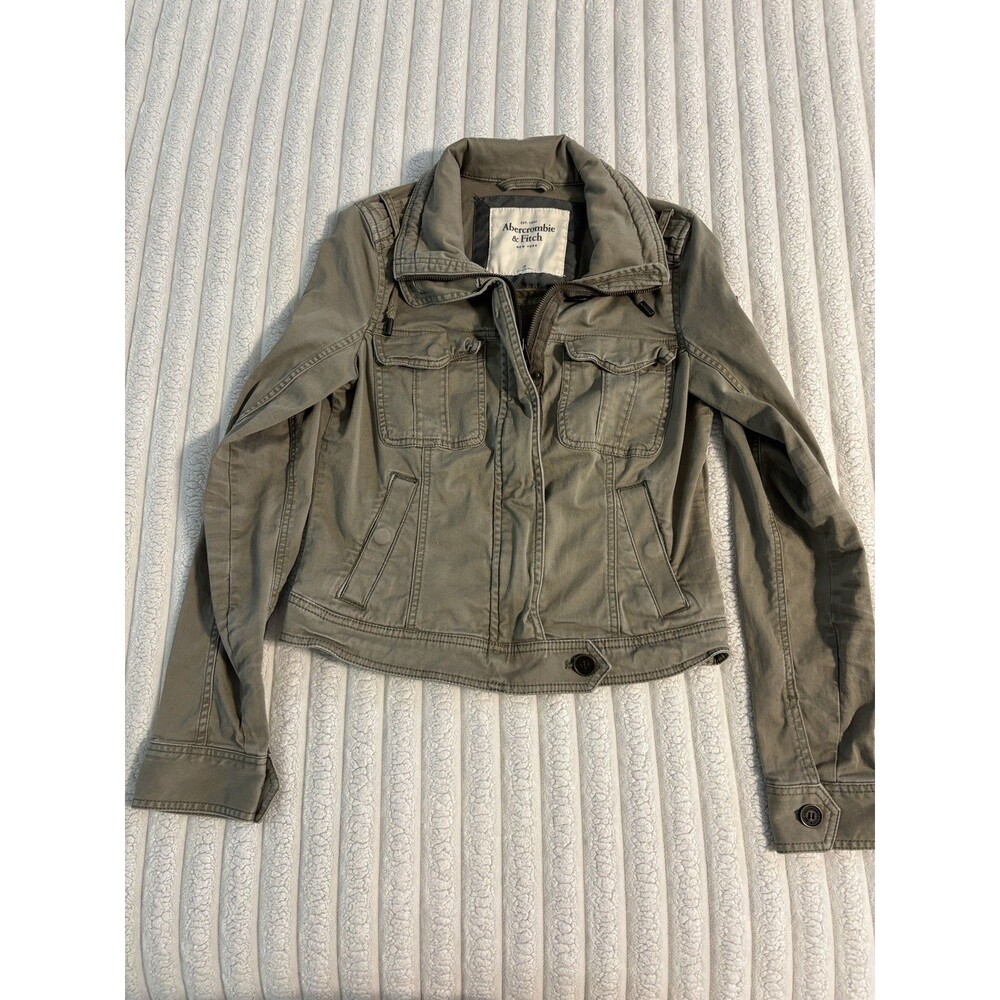 Vintage Y2K Abercrombie & Fitch military utility jacket womens medium army green